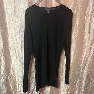 Long sleeve black banana republic see through shirt